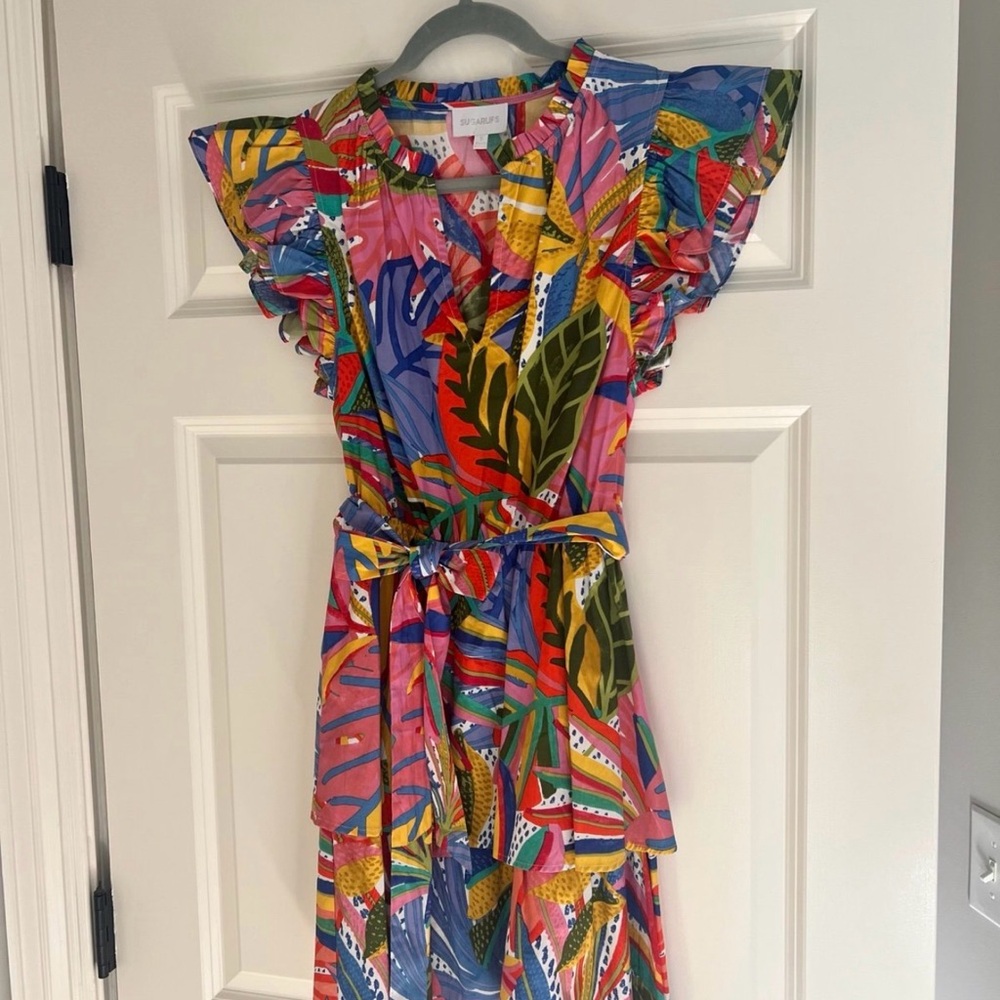 Sugarlips New Guinea Marisol Tiered Mimi Dress with Ruffle Sleeve